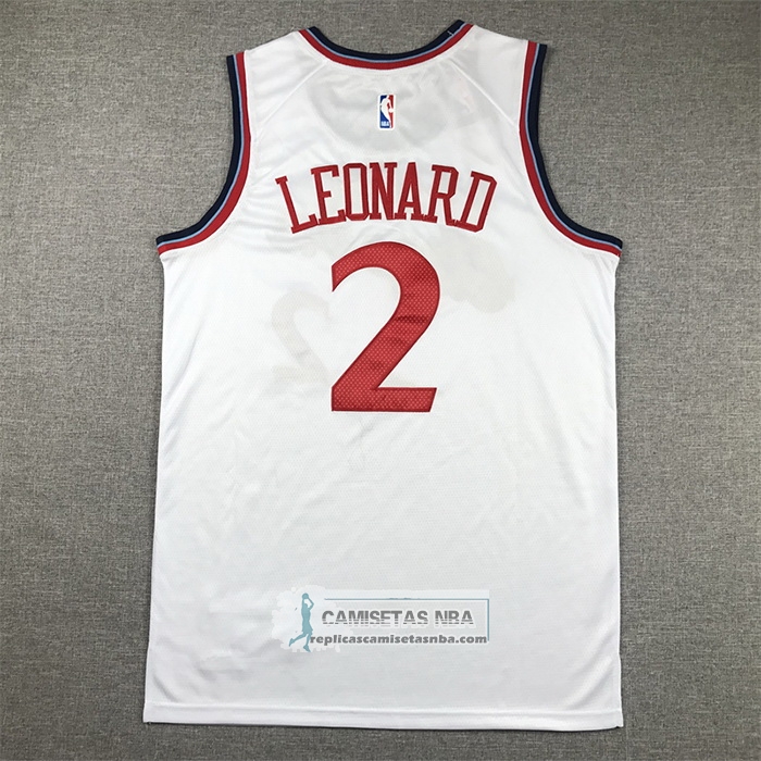 Camiseta Los Angeles Clippers Kawhi Leonard NO 2 Association 2024-25 Blanco